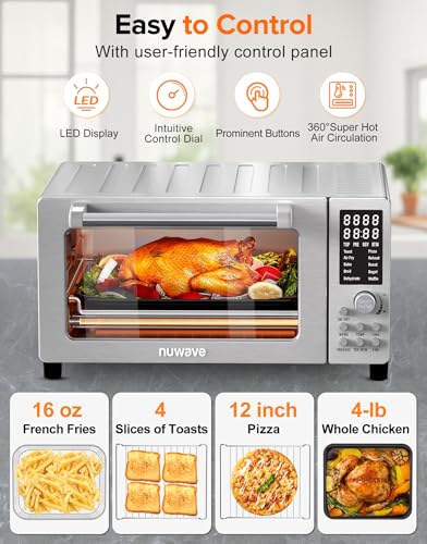 Nuwave Bravo Pro Smart Air Fryer Toaster Oven Countertop Combo