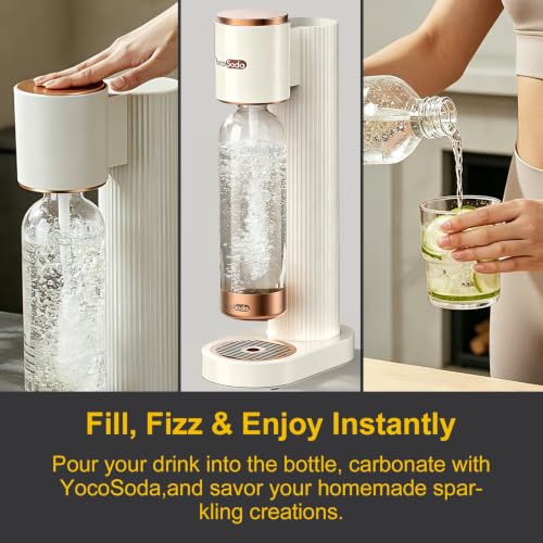 Sparkling Water Maker Soda Machine with 1L PET BPA-Free Carbonating Bottle