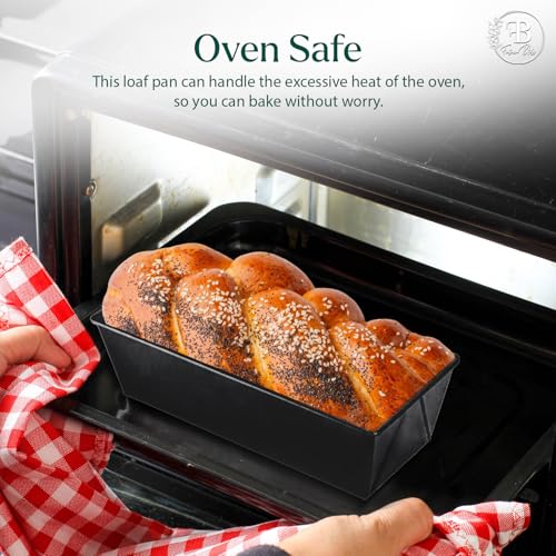 Fusion Bliss Premium 3-Piece Bread Loaf Pan Set – Nonstick Carbon Steel Loaf Tins for Baking – Rectangular Meatloaf Pan, Banana Bread Pan & Cake Mold – Heavy Duty Oven Bakeware