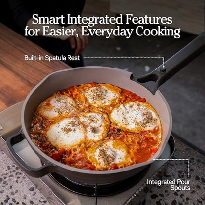 Our Place Always Pan 2.0-10.5” (2.6 Qt) Nonstick, Toxin-Free Ceramic Cookware | Patented 10-in-1 Aluminum Frying & Sauté Pan | Safe for Oven, Induction & All Cooktops up to 450°F | Blue Salt
