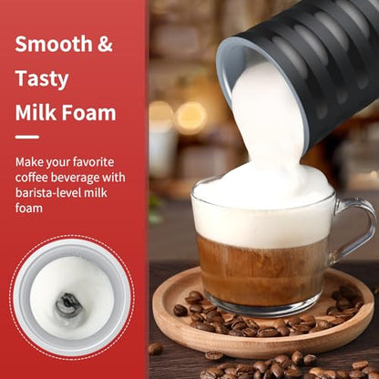 Electric Milk Frother, Paris Rhône 4-in-1 Milk Steamer and Frother, Hot & Cold Foam Milk Warmer with Temperature Control, Auto Shut-Off Frothers for Coffee, Latte,Macchiato, Cappuccino