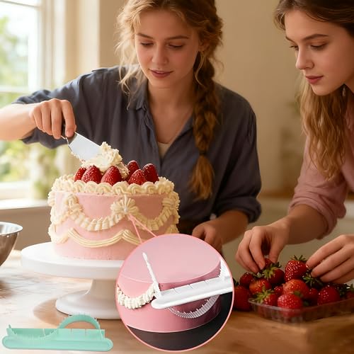 4PCS Cake Arch Guide Tool,Adjustable Fondant Cake Arc Ruler,Practical Baking Writing Swag Guide Gadgets Accessories,Decorative Marking Divider Aid,Pastry Decorating Supplies for Home Kitchen Bakeries