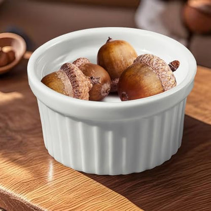 Cinf Mini Dipping Ramekin 1.5 oz Set of 6,Pudding Cup Baking Cup Bowls Dishes, Souffle Cups Dishes, Dipping Sauce,(For Sauces, Not Desserts), Oven, Microwave, Freezer and Dishwasher
