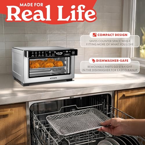 Gourmia Toaster Oven - 4-Slice Capacity, Digital Display, Stainless Steel