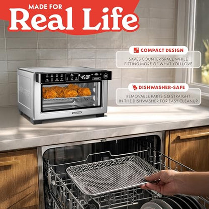 Gourmia Toaster Oven - 4-Slice Capacity, Digital Display, Stainless Steel