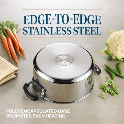 Farberware Brilliance Stainless Steel Cookware Set, 10 Piece Pots and Pans Set
