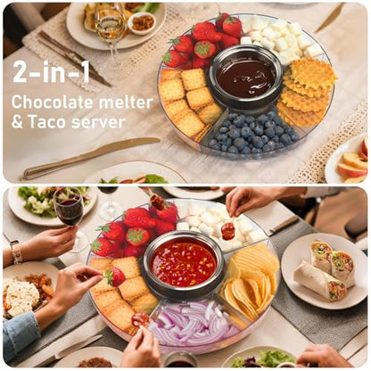 FEPPO Cordless Electric Fondue Pot Set with Mood Light