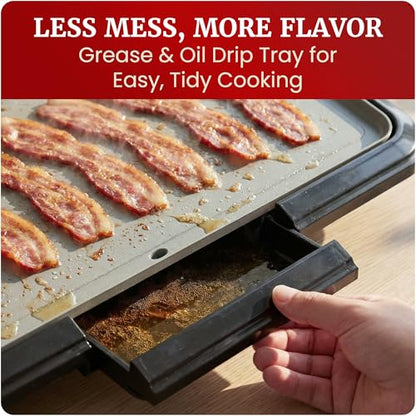 Elite Gourmet 10" x 20" Electric Griddle, PFAS-Free Ceralast™ Ceramic