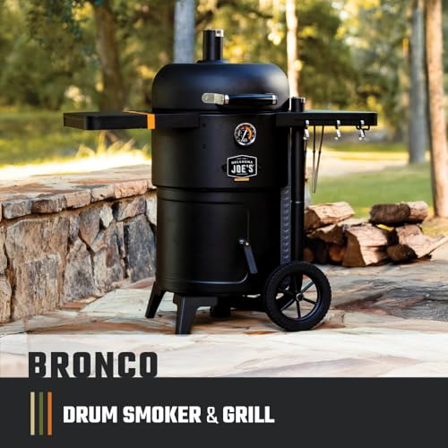 Oklahoma Joe's Bronco 18 in. Heavy Duty Charcoal Drum Smoker and Grill with 284 sq. in. Cooking Area in Black