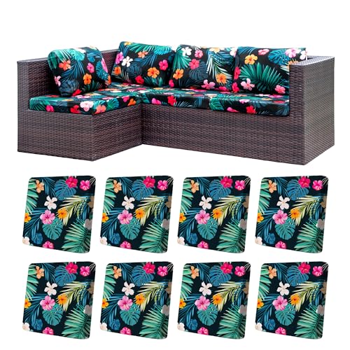 8 Pcs Outdoor Cushion Covers, Patio Sofa Cushion Covers Replacement