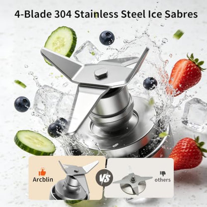 Glass Jar Blender for Smoothies & Shakes, 51 oz Countertop Blender with 2 Speeds + Pulse, 500W Motor, Easy Cleaning, Removable Stainless Steel Blades for Sauces, Nut Milk & Puree, Black