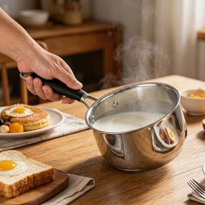 HaWare 2 Quart Saucepan, Stainless Steel Small Sauce Pot with Lid, Tri-Ply Bottom Sauce Pot for Home Kitchen, Induction Compatible, Dishwasher Safe