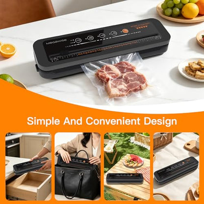 MegaWise Powerful and Compact Vacuum Sealer Machine One-Touch Automatic Food Sealer