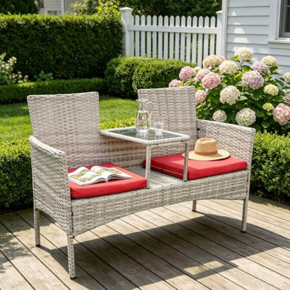 Wicker 2-Seat Outdoor Patio Loveseat