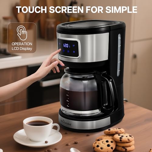 HousesAid 12 Cup Programmable Drip Coffee Maker, Touchscreen Brewer...