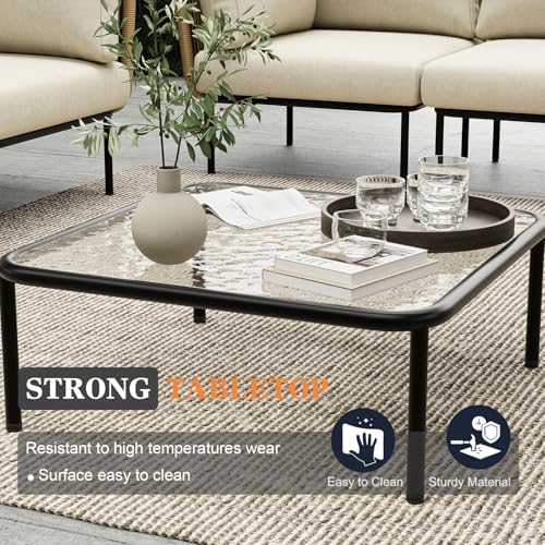 Vakollia 9 Piece Modern Outdoor Rope Wicker Sectional Set, Patio L-Shaped Conversation Sofa Set with Deep Seating with Thick Cushions