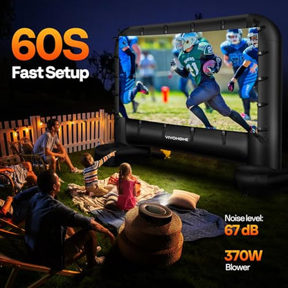 VIVOHOME 17 FT Inflatable Projector Screen for Outside, Blow Up Movie Screen Outdoor Use, Mega Large TV Screen with Carry Bag for Backyard, Tube Leg Support