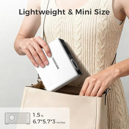 GOODEE Mini Smart Projector with WiFi and Bluetooth - Compatible with Netflix/YouTube/PrimeVideo, Electric Focus & Keystone, Short Throw Portable Video Projector Full HD for Indoor/Outdoor/Camping