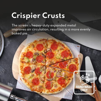 New Star Foodservice Restaurant-Grade Seamless Aluminum Pizza Baking Screen, 12 Inch, Pack of 6