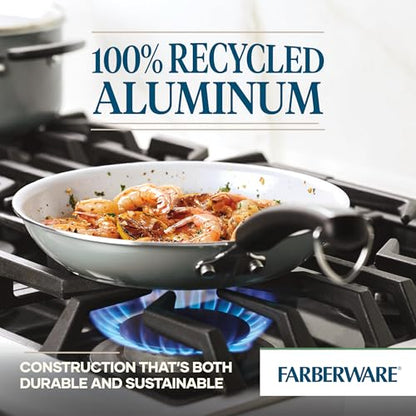 Farberware EcoAdvantage Ceramic Nonstick Cookware/Pots and Pans Set, 13 Piece - Gray