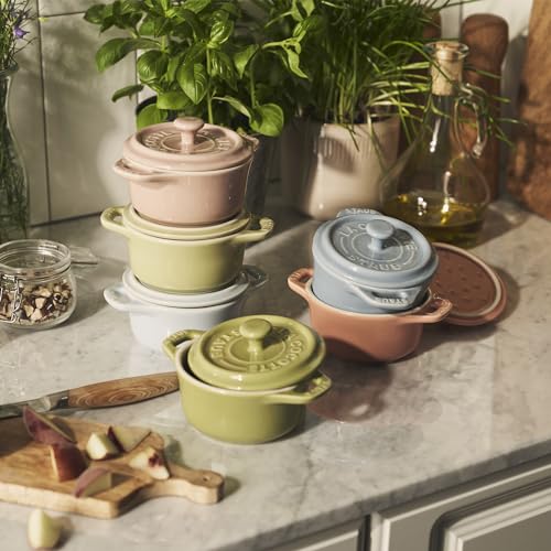 Staub Ceramic 6-pc Mini Round Cocotte Set - Macaron Pastel Colors
