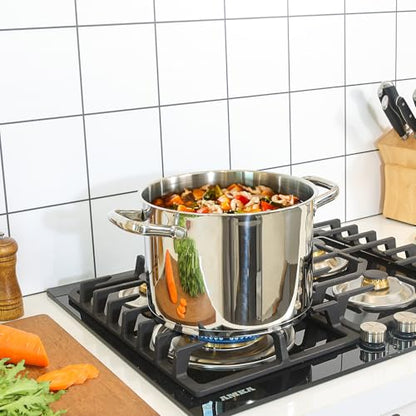 Rorence Stainless Steel Stock Pot, Tri-Ply Base Large Pot Induction Cooking Pot with Lid for All Stoves, Oven & Dishwasher Safe, 8-Quart