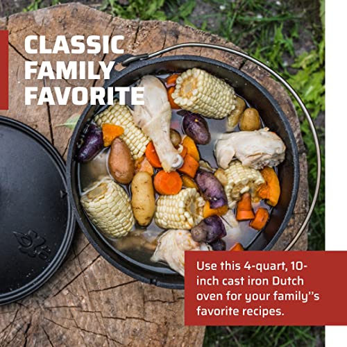 Camp Chef SDO10 10" Cast Iron Dutch Oven with Lid, Pre-Seasoned