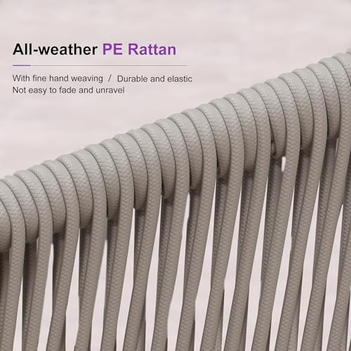 PURPLE LEAF 13 Pieces Outdoor Dining Set Patio Dining Furniture Set Aluminum Rattan Wicker Outdoor Dining Table and Chairs Set for 12 for Lawn Porch Deck Champagne