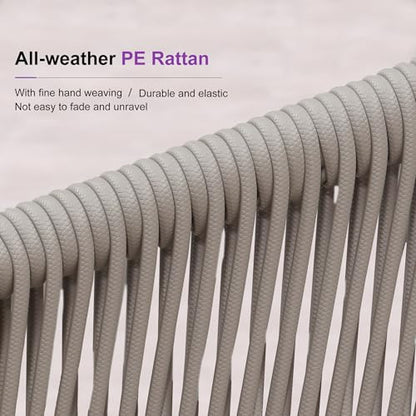 PURPLE LEAF 13 Pieces Outdoor Dining Set Patio Dining Furniture Set Aluminum Rattan Wicker Outdoor Dining Table and Chairs Set for 12 for Lawn Porch Deck Champagne