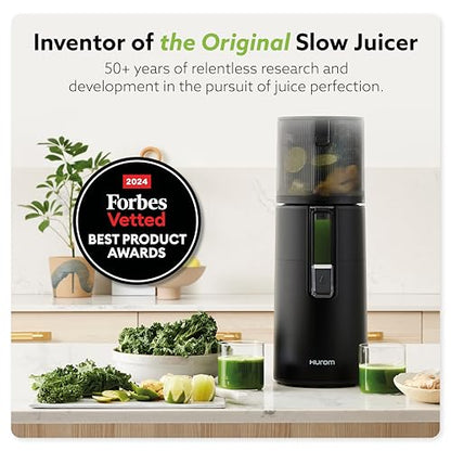 Hurom H400 Cold Press Juicer Machine, Award Winning Masticating Slow Juicer, Easy to Clean, Strainer & Hands Free with Self Feeding, Wide Mouth Hopper, Easy Assembly (Matte Black)