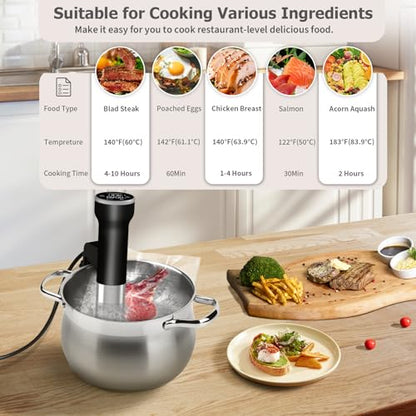 CATTLEMAN Sous Vide Machine WiFi, IPX7 Immersion Circulator, 1000W
