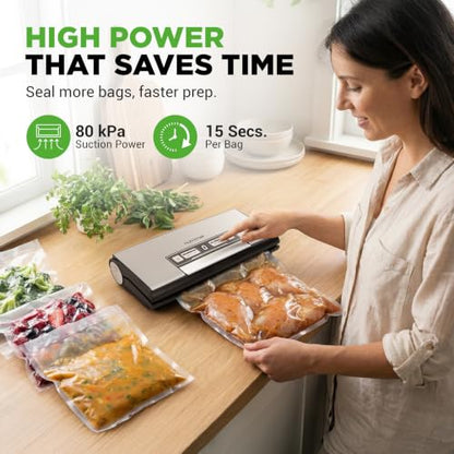 NutriChef Vacuum Sealer Machine with Removable Liquid Tray