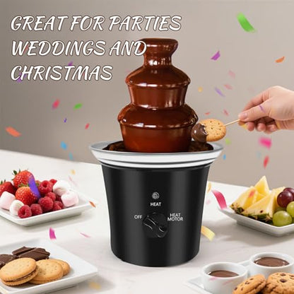 MINI Chocolate Fountain Machine Electric Chocolate Fondue Fountain Machine Stainless Steel for Chocolate Candy Butter Cheese