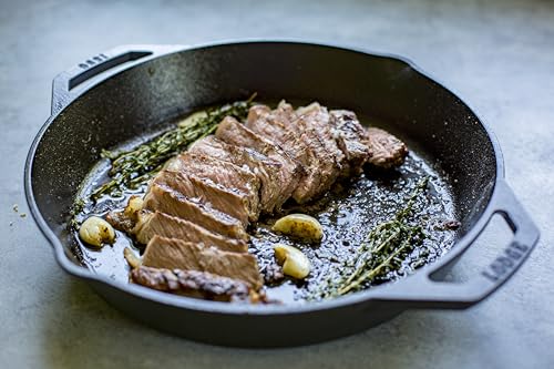 Lodge Seasoned Cast Iron Dual Handle Pan 12 Inch - Cast Iron Frying Pan - Even Heat Distribution - Oven & Stovetop Safe - PFAS-Free, Non-Toxic Cookware