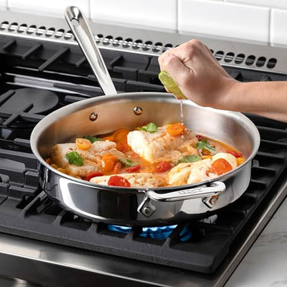 All-Clad D3® Stainless Steel 7 Piece Cookware Set- Made in USA- Includes Frying Pans, Saucepan, Sautépan, Stockpot - Professional Grade -Oven Safe & Induction Compatible
