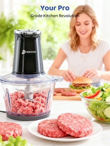 IRIITCH Food Processor with LED Timer, 800W Electric Chopper
