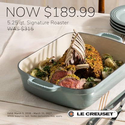 Le Creuset Enameled Cast Iron Signature Rectangular Roaster, 5.25 qt. (9.8" x 13"), Cerise
