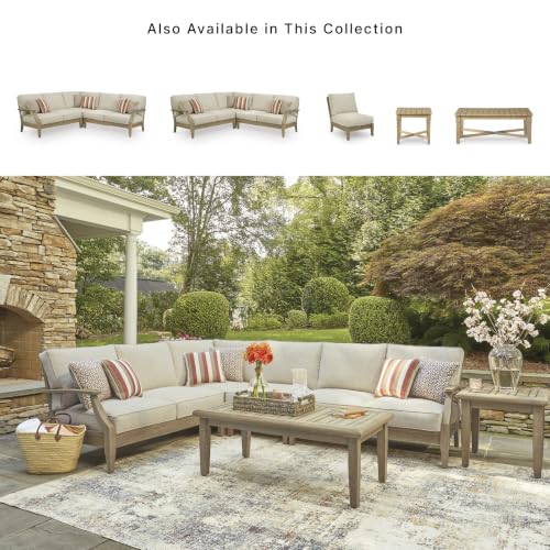 Signature Design by Ashley Clare View 3-Piece Wood Patio Sectional, Beige