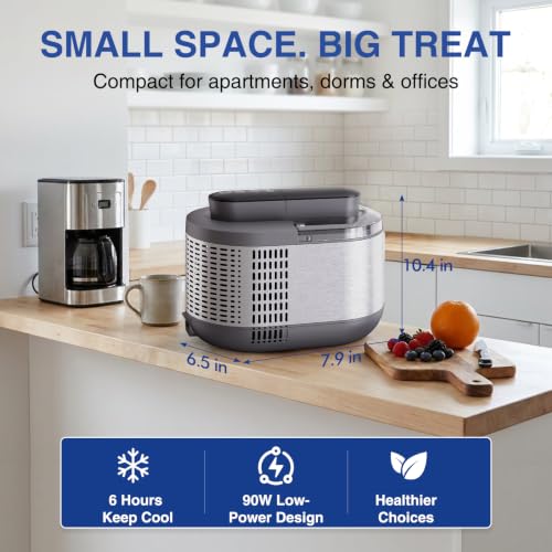 Self-Cooling Ice Cream Maker Machine, 1.2 Pint (600ml), No Pre-Freezing