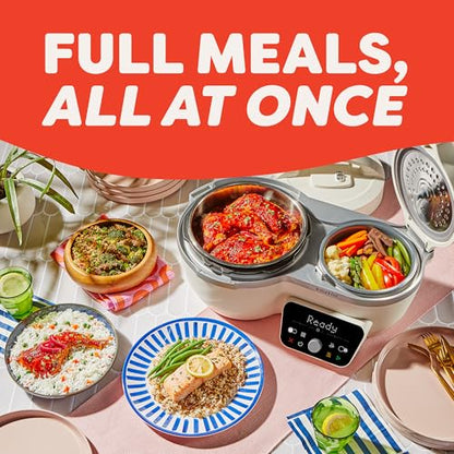 Instant Pot Dual Action 8‑in‑1 Multi-Cooker with Serve Together™ Smart Timing, 4Qt Pressure Cooker & 2Qt Rice Cooker, Cook Mains & Sides Together, Fast Cooking, PFAS-Free Pot*, Sauté, Slow Cook & More