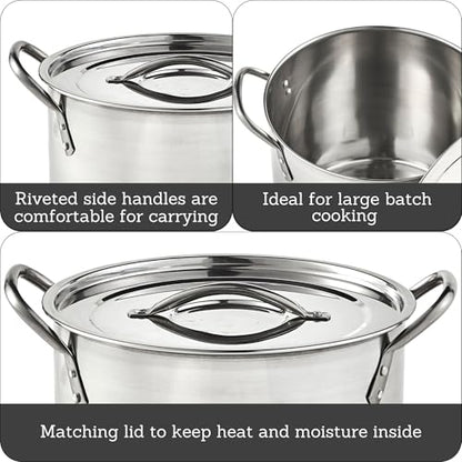 IMUSA USA Stainless Steel Stock Pot 20-Quart, Silver