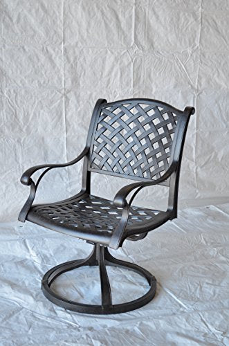 Nassau Outdoor Patio 11 pcs Dining Set Table 46" X 120" and 10 Chairs Dark Bronze, Cast Aluminum
