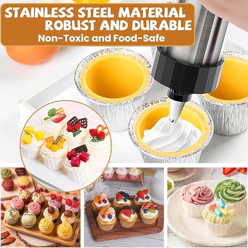 Spritz Cookie Press Gun Kit, Cookie Maker with 13 Cookie Discs + 8 Icing Nozzles and Cleaning Brush DIY Christmas Birthday Cookies Maker Gifts for Women
