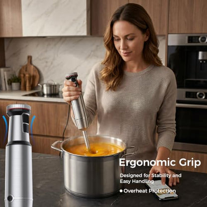 TALIA Immersion Blender & Whisk, Chopper, Cup, Stainless Steel Body, Corded