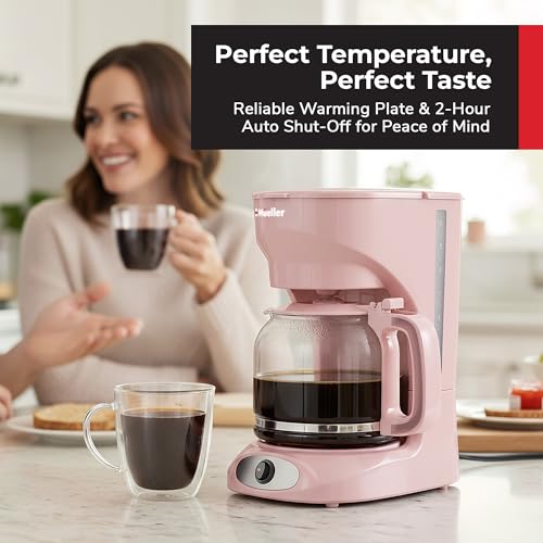 MUELLER HOME 12-Cup Pink Coffee Maker