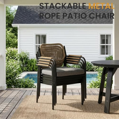 DAYARUS 5-Piece HDPE Outdoor Dining Sets, Patio Table and Chairs Set of 4