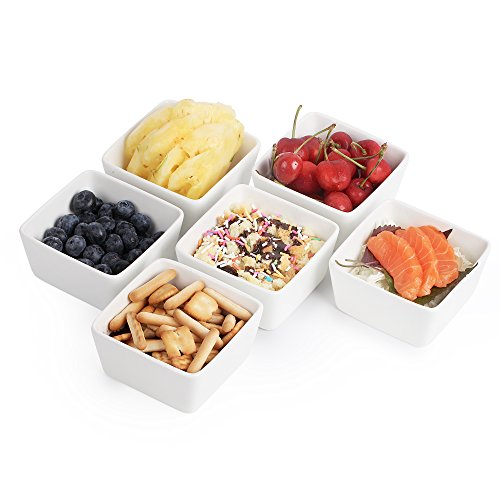 BTaT- Ramekins 8 oz, Set of 8, Square Porcelain Ramekins, Ramekins for Baking, Creme Brulee Dish, Souffle Cups, Appetizer Cups, Custard Dish, Pudding cups, Ramiken Set