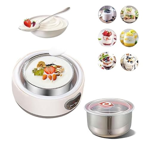 Cowenhey Yogurt Maker, Automatic Digital Yoghurt Maker Machine with 5 Glass Jars 42 Ozs, with Constant Temperature Control for Home Organic Yogurt, Cheese, Fruit Wine (No Cups)