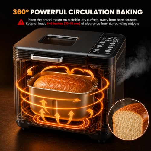 NEWBULIG Bread Maker Machine 2 LB, Automatic Breadmaker Compact