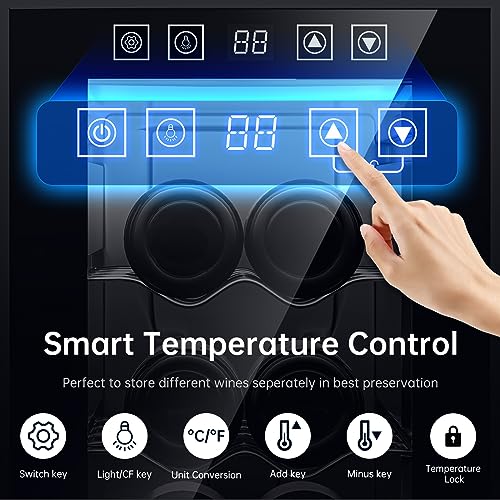 KingChii 6 Bottle Thermoelectric Wine Cooler Refrigerator Advanced Cooling Technology, Stainless Steel & Tempered Glass For Red Wine, Champagne for Home, Kitchen, or Office